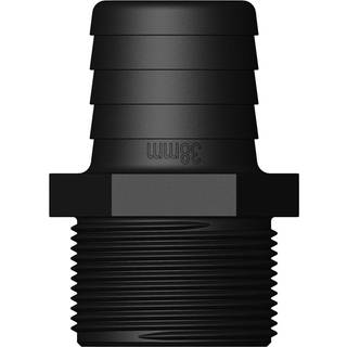 Slangnippel TruDesign Tails Straight Male Threaded, komposit, 1 1/2" G (BSP) (udvendig) til 38 mm (1 1/2") slange, sort