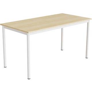 Bord Combi 200, 1400x700 mm Højde 720 mm Birk laminat på hvidt understel