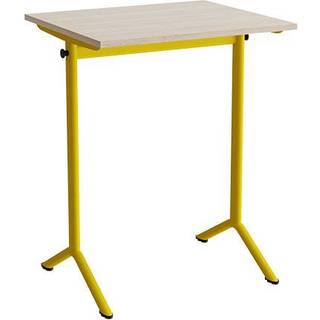 Bord Atlas 1130, 700x600mm, eg højtrykslaminat, gult stel