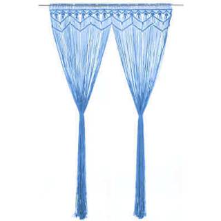 Macramégardin 140X240 Cm Bomuld - Blå