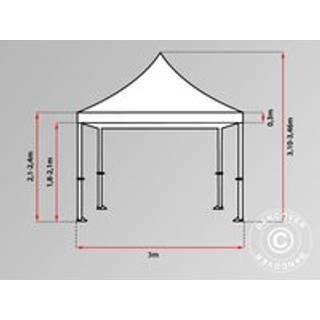 Foldetelt FleXtents Easy up pavillon PRO 3x3m Stribet
