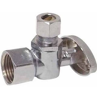 Eastman 3/8 tommer FIP X 3/8 tommer OD Compression Quarter Turn Angle Stop Valve Brass VVS Fitting Chrome 10731LF