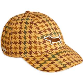 Mini Rodini Beige Dog Houndstooth Soft Kasket - Str. 52-54cm