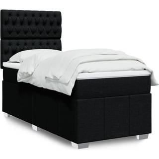 kontinentalseng med madras 80x200 cm stof sort