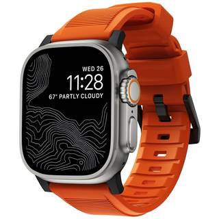 Nomad Apple Watch SE 44mm Rugged Band Ultra Orange (Black Hardware)