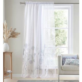 Catherine Lansfield Catherine Lansfield White Meadowsweet Floral Voile Slot Top Sheer Panel Curtains