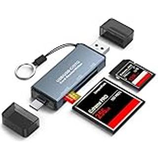 NÖRDIC USB-A, USB-C kortlæser 3 slot CF, SD, MicroSD UHS-I