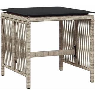 haveskamler 4 stk. med hynder 41x41x36 cm polyrattan lysegrå