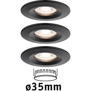 Paulmann Nova Mini indbygningsspot, 3, stift, sort