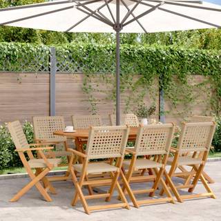 foldbare havestole 8 stk. polyrattan beige