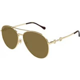 Gucci Kvinde Gucci GG1698S 002 Solbriller Metal Guld Brun Pilot