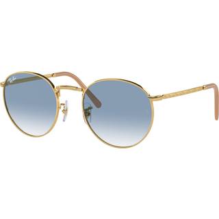 Ray - Ban Unisex RB3637 NEW ROUND 001/3F Solbriller Metal Guld Blå Pantos Normal Skygge