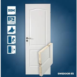 Massiv Indvendig dør fra Swedoor, Advance-line, Compact 02B, Hvid NCS S0502-Y 72,5 X 204