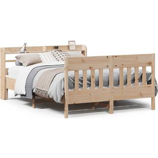 Sengeramme Uden Madras Massivt Fyrretræ - Naturfarvet / 150 x 200 cm