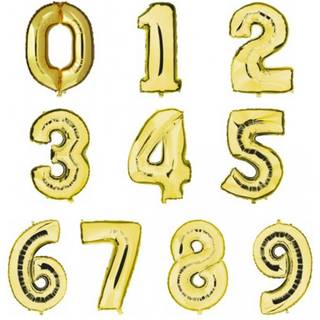Folie tal ballon 9 guld, 102 cm