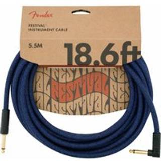Fender Festival Hemp Instrument Cable Straight/Angle Blue Dream 18.6ft