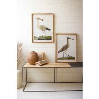 Kalalou CHH1440 Sæt med to indrammede kystfugle under glas