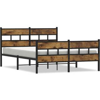 sengeramme uden madras 140x190 cm metal røget egetræsfarve