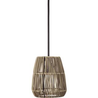 PR Home Hængelampe Saigon, rattanlook, grå, Ø 18 cm