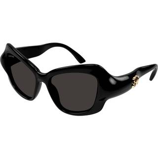 Balenciaga Kvinde BB0353S 001 Solbriller Bio-injekt Sort Grå Cat Eye