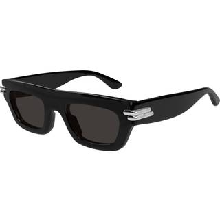 Bottega Veneta Unisex BV1321S 001 Solbriller Acetat Sort Grå Firkantet