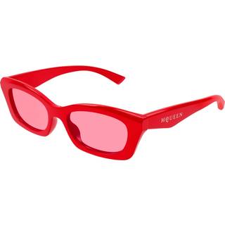 Alexander McQueen Kvinde AM0474S 003 Solbriller Acetat Rød Rosa Firkantet - Rød
