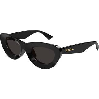 Bottega Veneta Kvinde BV1325S 001 Solbriller Injiceret Sort Grå Cat Eye