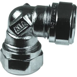 Gelia Klemmeringskobling, vinkel, kobber-kobber 15 mm, förkromad