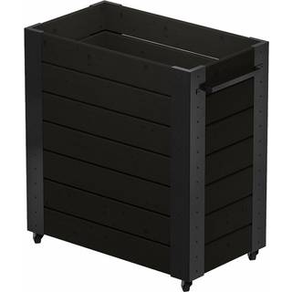 Plus Cubic Blomsterkasse med hjul i Sort RAL 9005 87×95 cm
