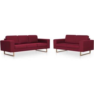3-Personers Sofa Stof - Vinrød / 2-personers   3-personers