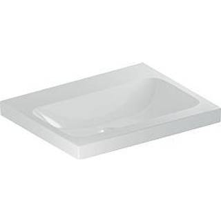 Geberit iCon Light håndvask til borplademontering: B=60cm, T=48cm, Hanehul=Uden, Overløb=Uden, Hvid