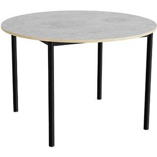 Bord Combi 206, Ø1200 mm, højde 800 mm, lys grå linoleum på sort stel