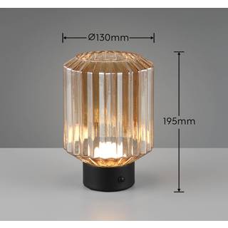 Lord LED-bordlampe, sort/amber, højde 19,5 cm, glas