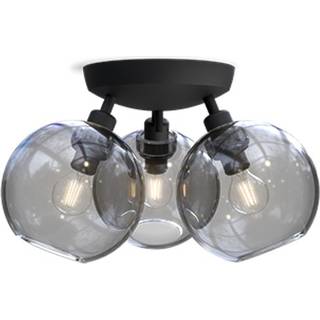 Belid Gloria plafond Ø33 cm Messing/Røgfarvet glas