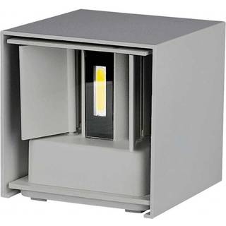 V-Tac 5W LED grå væglampe - Firkantet, justerbar spredning, IP65 udendørs, 230V, inkl. lyskilde - Dæmpbar : Ved tilkøb, Kulør : Neutral