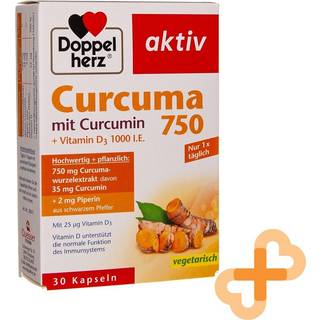 Doppelherz aktiv Curcuma 750 med curcumin + D3-vitamin 1000 I.E. 2170.41 DKK/1 kg