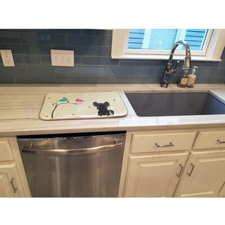 """" Caroline's Treasures Christmas Presents mellem venner Kinesisk Crested Black Dish Drying Mat 14 """" """" X 21 """" """" """"