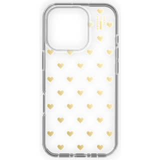 Clear Case iPhone 16PM Golden Hearts