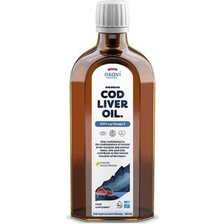 Norsk torskeleverolie, 1000 mg omega 3 (citron) - 250 ml