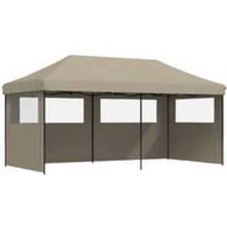 Foldbart Pop Up-Festtelt 3 X 6 M Farvet - Gråbrun / med 3 sidevægge