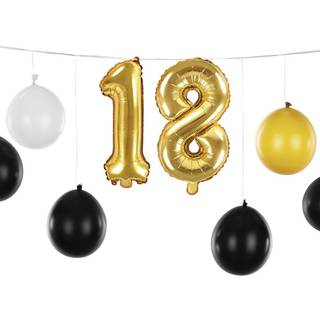 Ballonguirlande 18 Års fødselsdagen Guld fest - 3 i 1 Party sæt