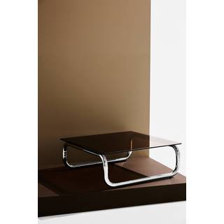Lulu sofabord i glas og krom 80x80 cm - Brun