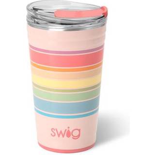 Swig Life 24oz Party Cup Stabelbar isoleret rejsekaffe Tumbler med EZ Skyder Låg Cup Holder Venlig rejse Thermos Rustfrit stål 24 oz Tumbler Gena