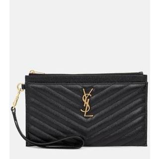 Saint Laurent Monogram Large leather pouch - black - One Size