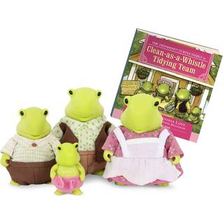 Li'l Woodzeez - Tidskindskildpaddefamilien Set - 4 Collectible dukkefigurer med historiebog - foregive legelegetøj - gave til børn i alderen 3