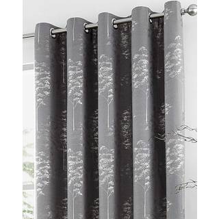 Curtina Curtina Grey Elmwood Luxury Jacquard Eyelet Curtains