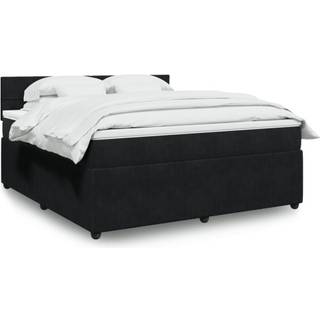 kontinentalseng med madras 180x200 cm fløjl sort