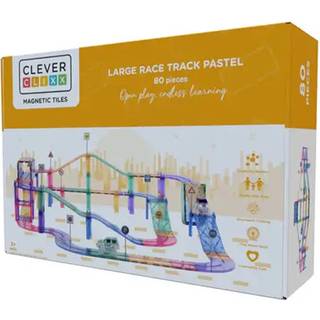 Cleverclixx Race Track Set in Pastel Colors – 80 Pieces