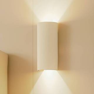 Væglampe Colja Lindby, dæmpbar, Creme/amber, Stue/spisestue, Gips/ler