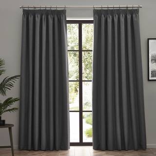 Furn furn. Charcoal Dawn 100% Blackout Thermal Pencil Pleat Curtains